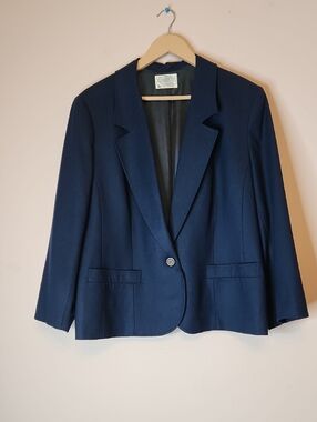 PENDLETON 100% Wool Women’s ClassicNavy Blazer, size 18W